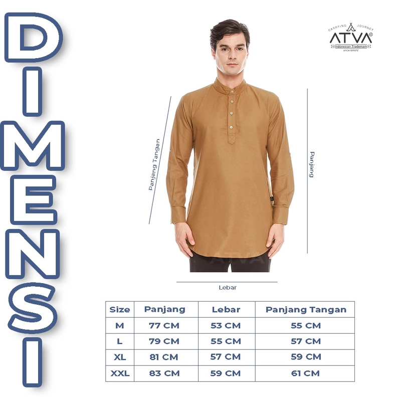 Product image ATVA Baju Koko Pria Linen Tangan Panjang Warna Teracota L all variant